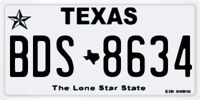 TX license plate BDS8634