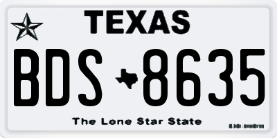 TX license plate BDS8635