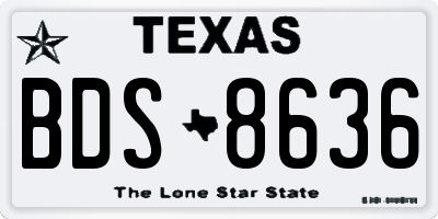 TX license plate BDS8636
