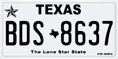 TX license plate BDS8637