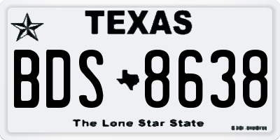TX license plate BDS8638