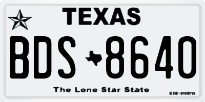 TX license plate BDS8640