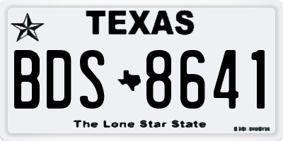 TX license plate BDS8641