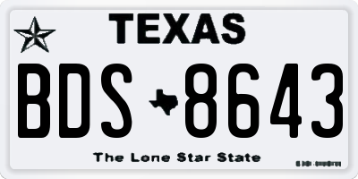 TX license plate BDS8643