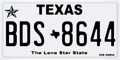 TX license plate BDS8644