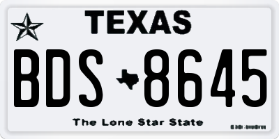 TX license plate BDS8645
