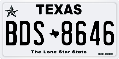 TX license plate BDS8646