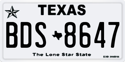 TX license plate BDS8647
