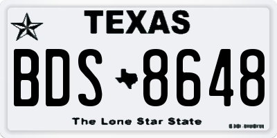 TX license plate BDS8648