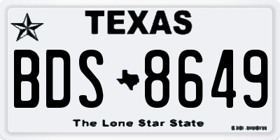 TX license plate BDS8649