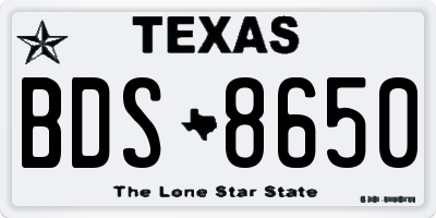 TX license plate BDS8650