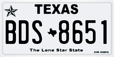 TX license plate BDS8651
