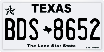 TX license plate BDS8652