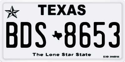 TX license plate BDS8653