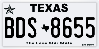 TX license plate BDS8655