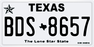 TX license plate BDS8657