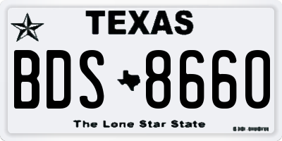TX license plate BDS8660