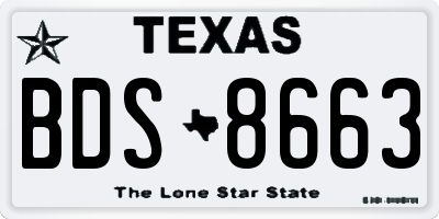 TX license plate BDS8663