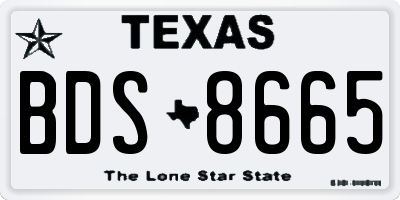TX license plate BDS8665