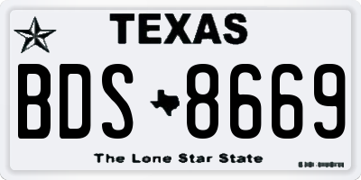 TX license plate BDS8669