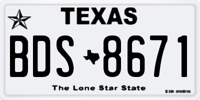 TX license plate BDS8671