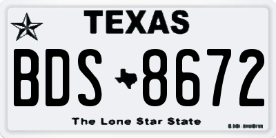 TX license plate BDS8672