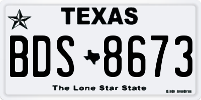 TX license plate BDS8673
