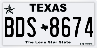 TX license plate BDS8674