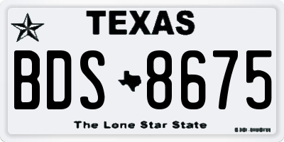TX license plate BDS8675