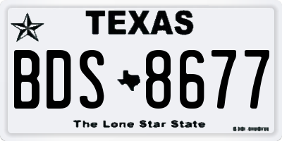 TX license plate BDS8677