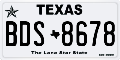 TX license plate BDS8678