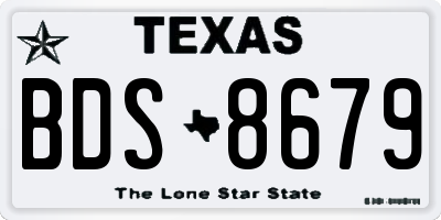 TX license plate BDS8679