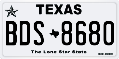 TX license plate BDS8680
