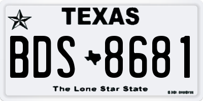 TX license plate BDS8681