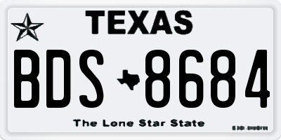 TX license plate BDS8684