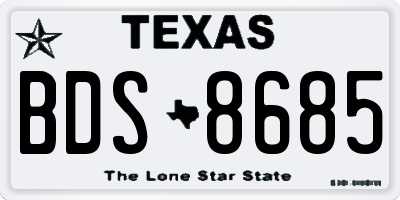 TX license plate BDS8685
