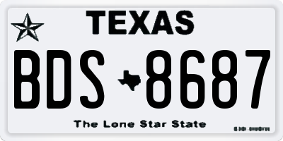 TX license plate BDS8687