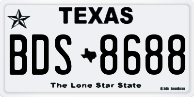 TX license plate BDS8688