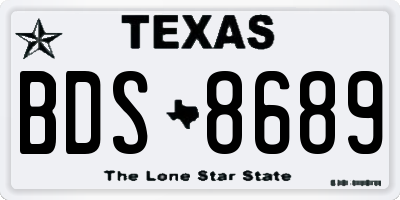 TX license plate BDS8689