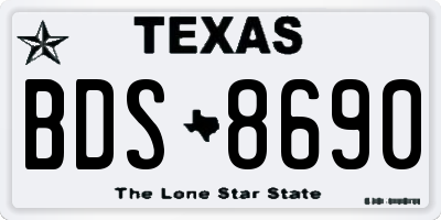 TX license plate BDS8690