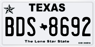TX license plate BDS8692