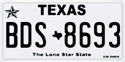 TX license plate BDS8693