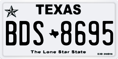 TX license plate BDS8695