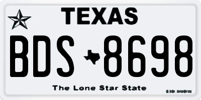 TX license plate BDS8698