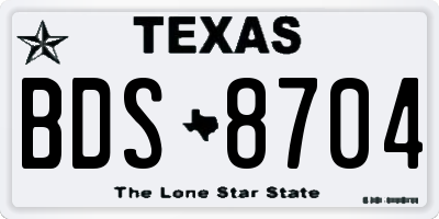 TX license plate BDS8704