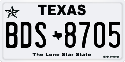 TX license plate BDS8705