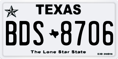 TX license plate BDS8706