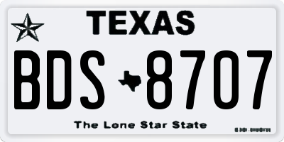 TX license plate BDS8707