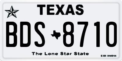 TX license plate BDS8710