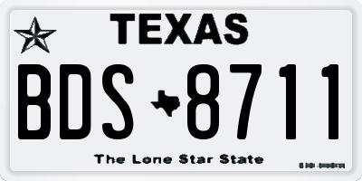 TX license plate BDS8711